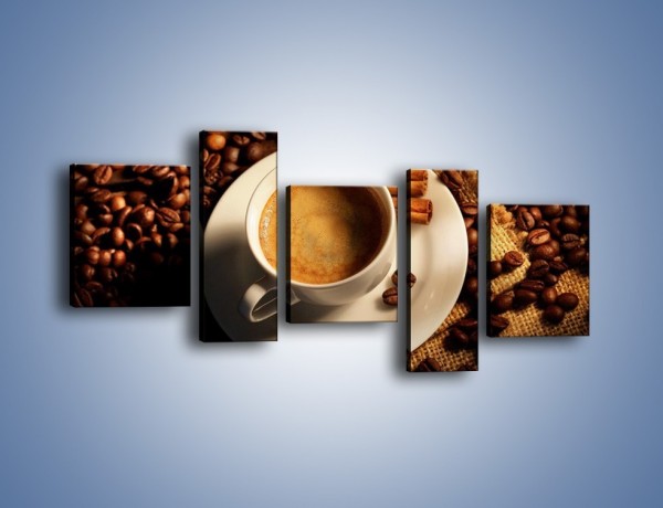 Obraz na płótnie – Tajemnicza historia z odrobiną kawy – pięcioczęściowy JN475W7