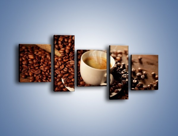 Obraz na płótnie – Zatopione ziarna kawy – pięcioczęściowy JN477W7