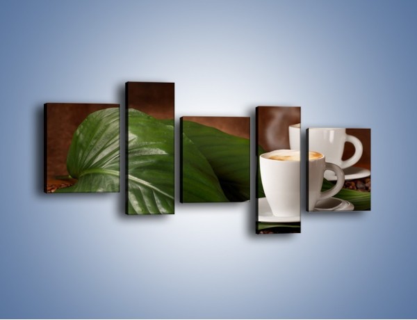 Obraz na płótnie – Kawa na eukaliptusie – pięcioczęściowy JN576W7
