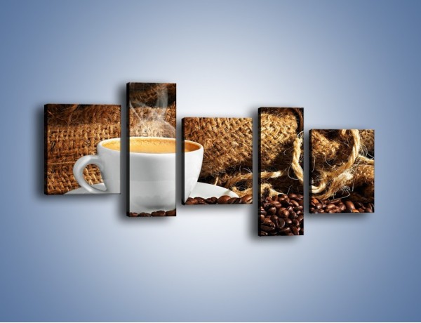 Obraz na płótnie – Upity łyk kawy – pięcioczęściowy JN637W7