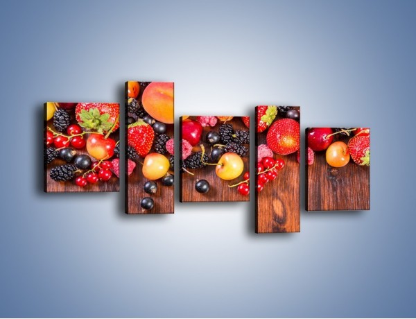 Obraz na płótnie – Stół do polowy wypełniony owocami – pięcioczęściowy JN721W7