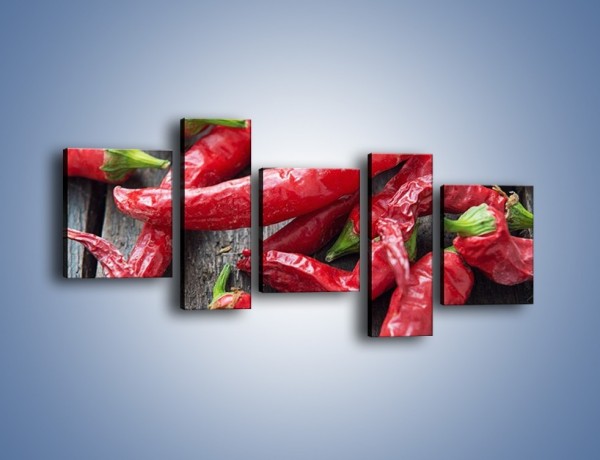 Obraz na płótnie – Rozsypane papryczki chili – pięcioczęściowy JN739W7