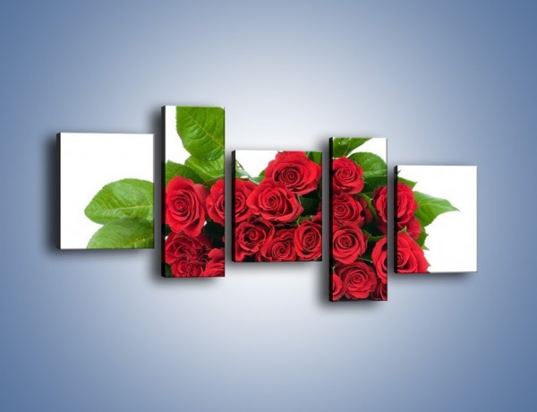Obraz na płótnie – Idealna wiązanka czerwonych róż – pięcioczęściowy K018W7
