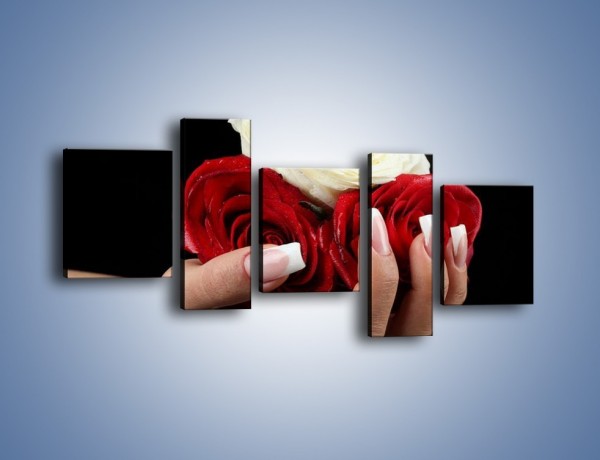 Obraz na płótnie – Pełna garść główek róż – pięcioczęściowy K025W7