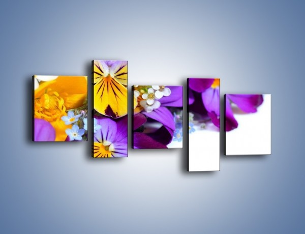 Obraz na płótnie – Ciepłe kolory w kwiatach – pięcioczęściowy K442W7