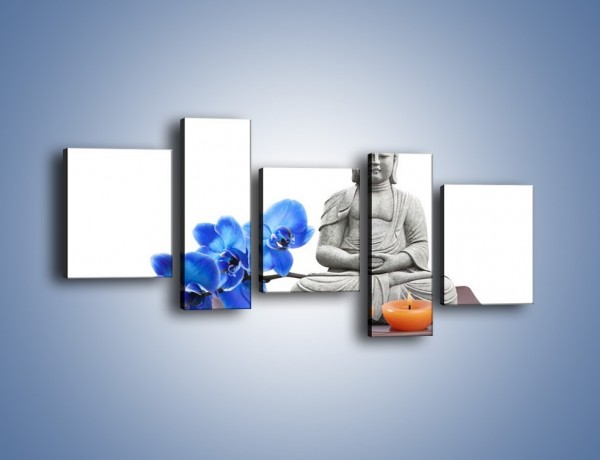 Obraz na płótnie – Budda i kwiat – pięcioczęściowy K593W7