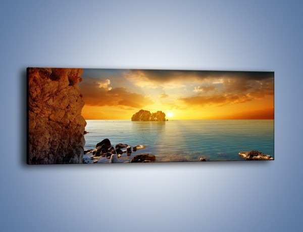Obraz na płótnie – Spokojne morze i słońce – jednoczęściowy panoramiczny KN557