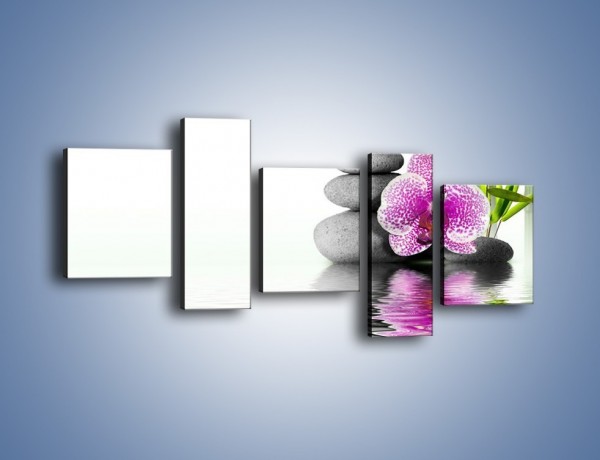 Obraz na płótnie – Woda fale i kwiat – pięcioczęściowy K652W7