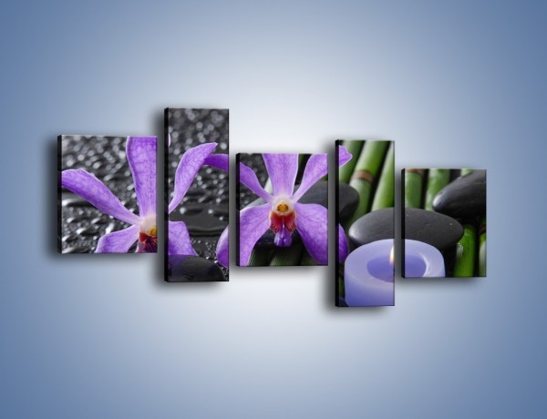 Obraz na płótnie – Mokre fiolety i kwiaty – pięcioczęściowy K880W7
