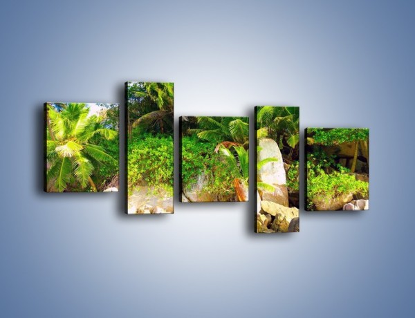 Obraz na płótnie – Ściana tropikalnych drzew – pięcioczęściowy KN086W7