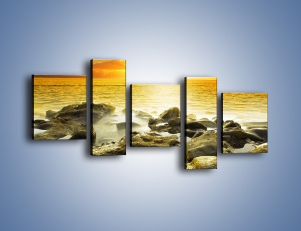 Obraz na płótnie – Morze o zachodzie słońca – pięcioczęściowy KN1139AW7