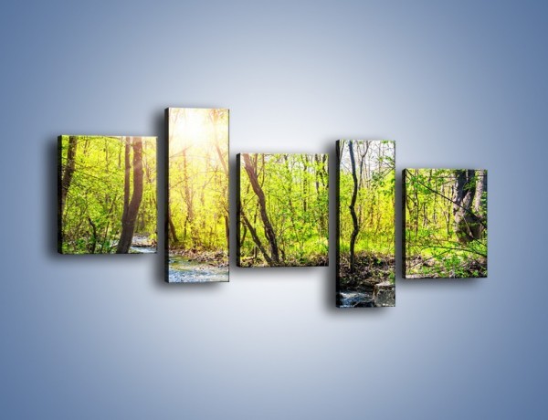 Obraz na płótnie – Opuszczony las wiosną – pięcioczęściowy KN1350AW7