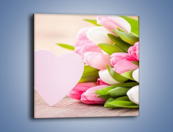 Obraz na płótnie – Miłość do tulipanów – jednoczęściowy kwadratowy K292