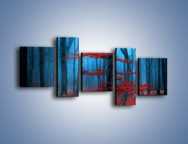 Obraz na płótnie – Czerwień w lesie – pięcioczęściowy KN897W7