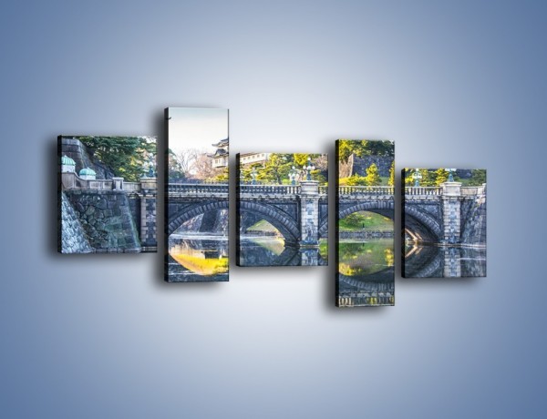 Obraz na płótnie – Kamienny most z okularami – pięcioczęściowy KN899W7