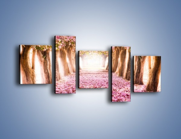Obraz na płótnie – Spacer zakochanych po kwiatach – pięcioczęściowy KN947W7