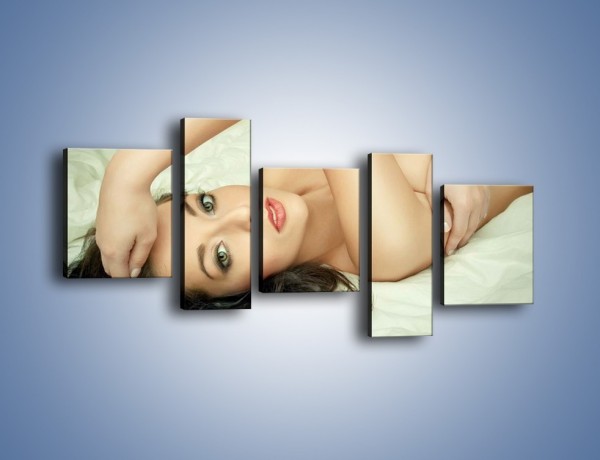 Obraz na płótnie – Kobieta w łóżku – pięcioczęściowy L133W7