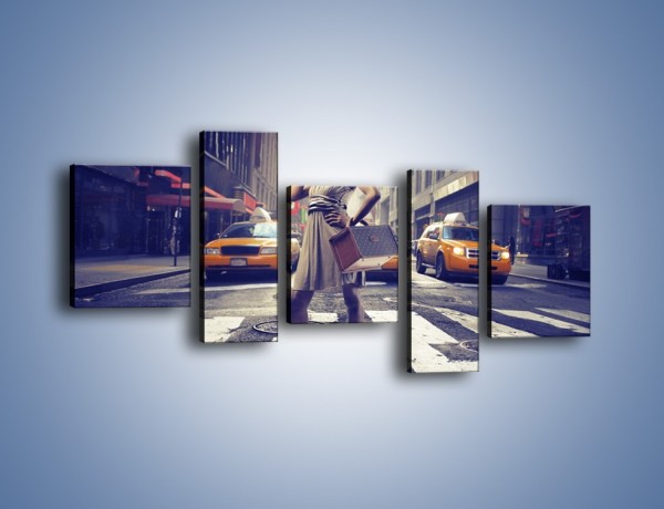 Obraz na płótnie – Pani i nowojorski styl – pięcioczęściowy L246W7