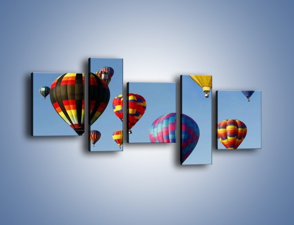 Obraz na płótnie – Kolorowe balony na niebie – pięcioczęściowy TM009W7