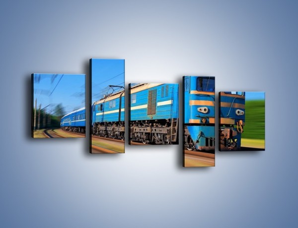 Obraz na płótnie – Pociąg pasażerski w ruchu – pięcioczęściowy TM023W7