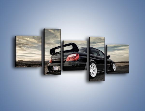 Obraz na płótnie – Czarne Subaru Impreza WRX Sti – pięcioczęściowy TM133W7