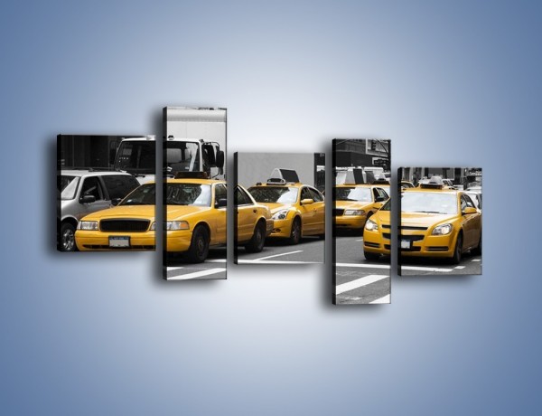 Obraz na płótnie – Amerykańskie taksówki w korku ulicznym – pięcioczęściowy TM219W7