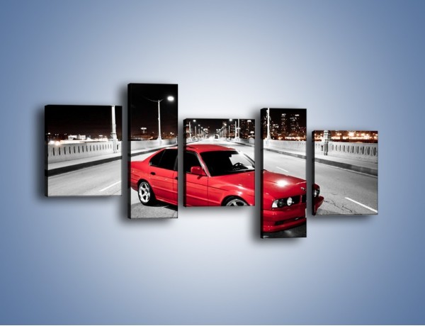 Obraz na płótnie – BMW 5 E34 na moście – pięcioczęściowy TM227W7