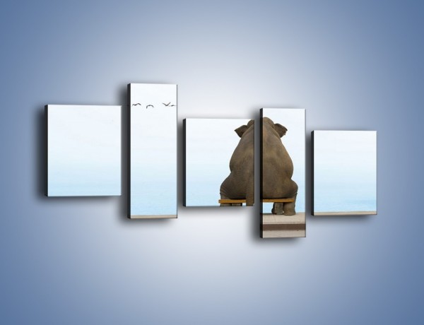 Obraz na płótnie – Przemyślenia słonia w samotności – pięcioczęściowy Z120W7