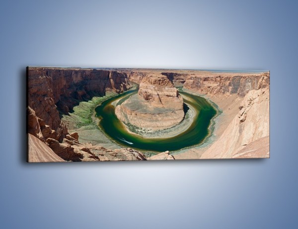 Obraz na płótnie – Wodny krąg i skaliste szczyty – jednoczęściowy panoramiczny KN700