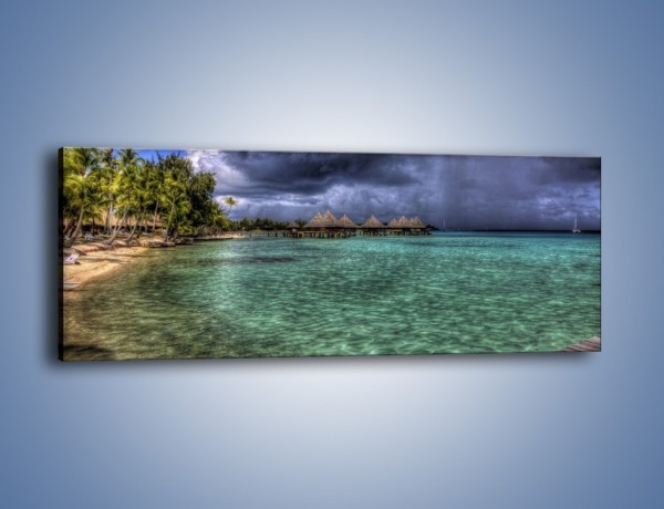 Obraz na płótnie – Wyspa okryta burzą – jednoczęściowy panoramiczny KN716