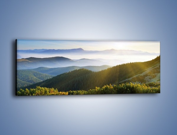 Obraz na płótnie – Widok na górskie doliny – jednoczęściowy panoramiczny KN719