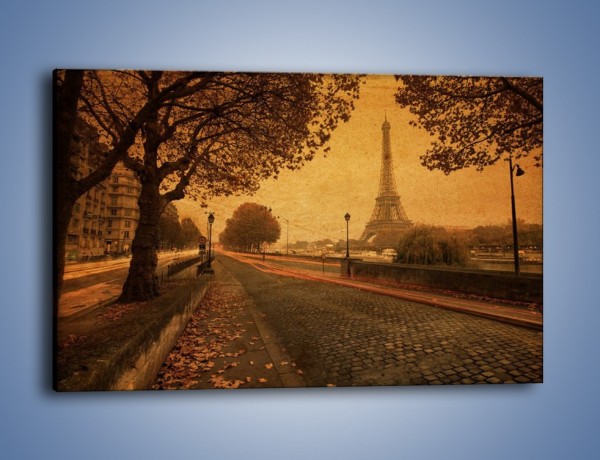 Obraz na płótnie – Ulice Paryża w stylu vintage – jednoczęściowy prostokątny poziomy AM690