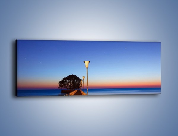 Obraz na płótnie – Wieczorny spacer po tafli morza – jednoczęściowy panoramiczny KN759