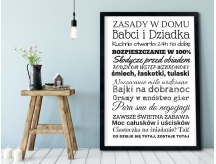 Plakat lub Obraz - Zasady w domu Babci i Dziadka