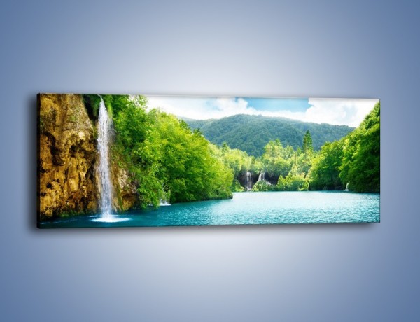 Obraz na płótnie – Cały urok górskich wodospadów – jednoczęściowy panoramiczny KN769