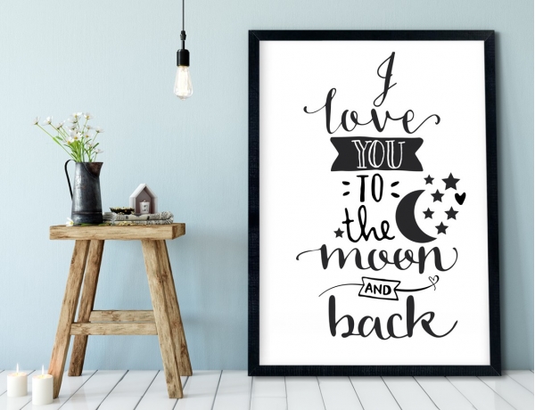 Plakat lub Obraz - I Love You to the moon and back