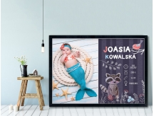 Plakat lub Obraz - Metryczka z szopem i wróbelkiem