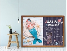 Plakat lub Obraz - Metryczka z szopem i wróbelkiem