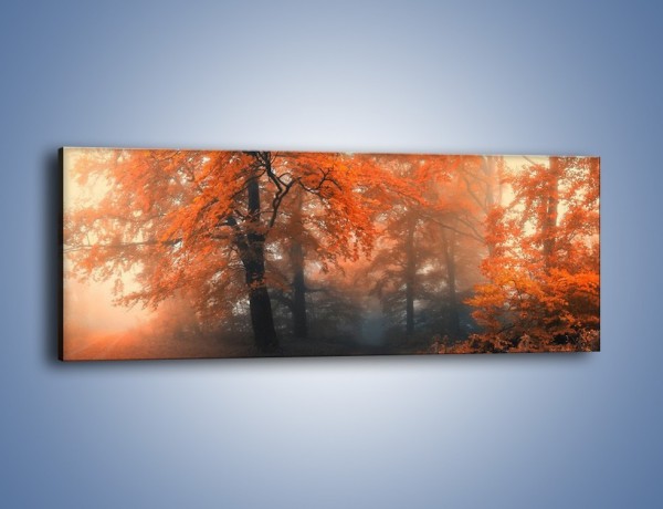 Obraz na płótnie – Mgła w czerwonym lesie – jednoczęściowy panoramiczny KN804