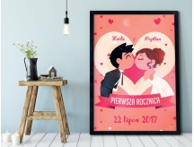 Plakat lub Obraz - Zakochana para na rocznicę ślubu