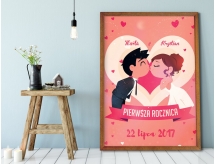 Plakat lub Obraz - Zakochana para na rocznicę ślubu