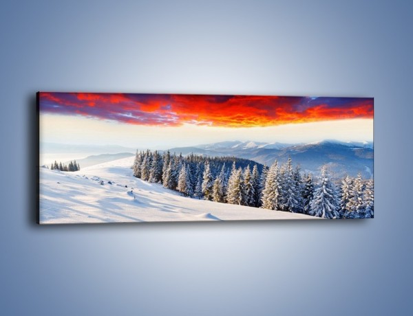 Obraz na płótnie – Cały urok gór zimą – jednoczęściowy panoramiczny KN805