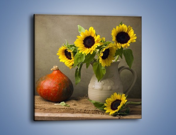 Obraz na płótnie – Słoneczniki w gospodzie wiejskiej – jednoczęściowy kwadratowy K419