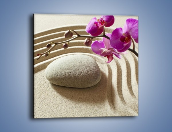 Obraz na płótnie – Kwiat w piasku – jednoczęściowy kwadratowy K433