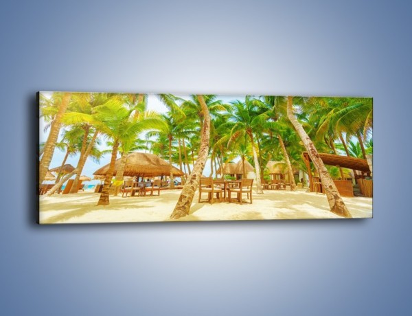 Obraz na płótnie – Słoneczna sjesta pod palmami – jednoczęściowy panoramiczny KN886
