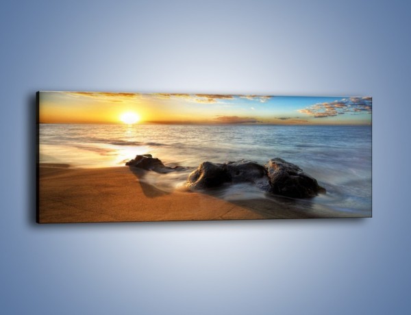 Obraz na płótnie – Kąpiel kamieni w morzu – jednoczęściowy panoramiczny KN904