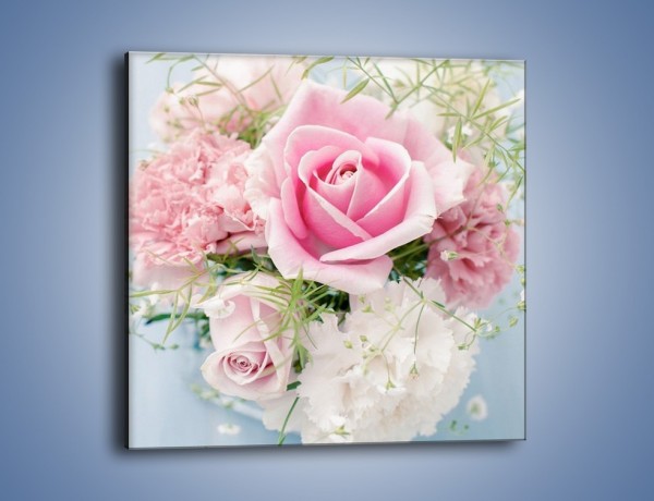 Obraz na płótnie – Kwiaty z ślubną historią – jednoczęściowy kwadratowy K494