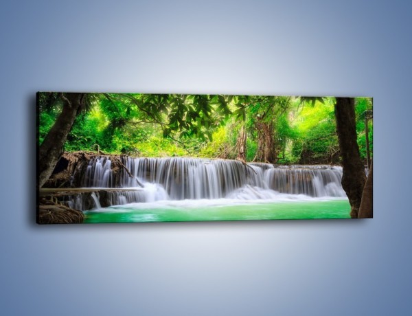 Obraz na płótnie – Za zieloną zasłoną – jednoczęściowy panoramiczny KN972