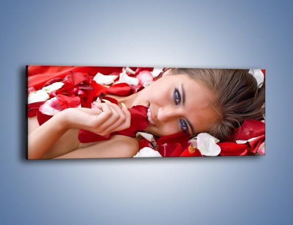 Obraz na płótnie – Relaks w płatkach róż – jednoczęściowy panoramiczny L022