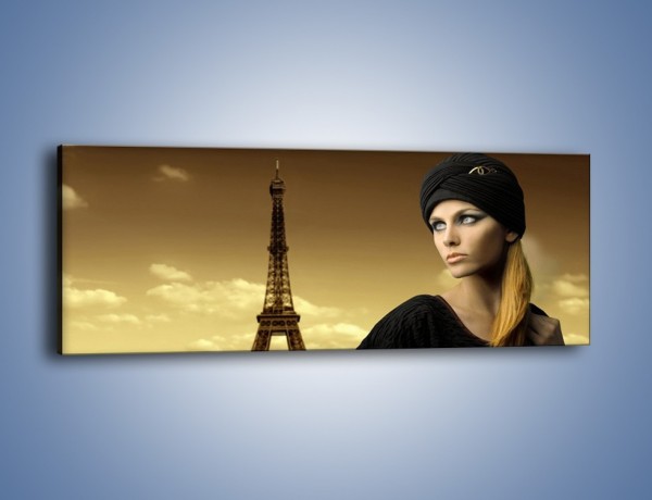 Obraz na płótnie – Czarna dama w paryżu – jednoczęściowy panoramiczny L114